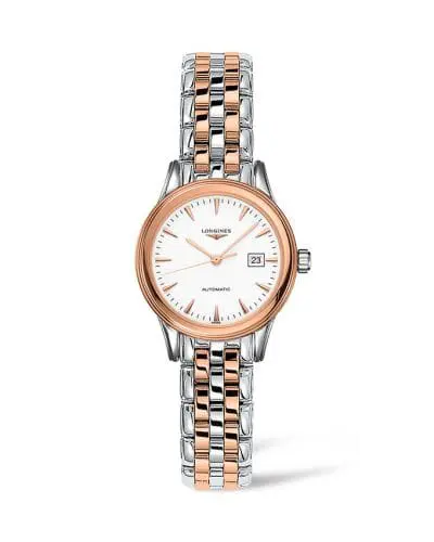 Longines Flagship 30 Stainless Steel - Pink Gold / White / Bracelet L4.374.3.92.7