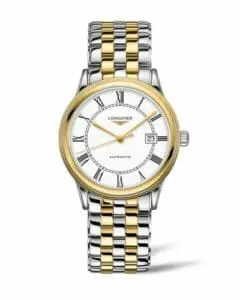 Longines Flagship 40 Stainless Steel - Yellow Gold / White - Roman / Bracelet L4.984.3.21.7