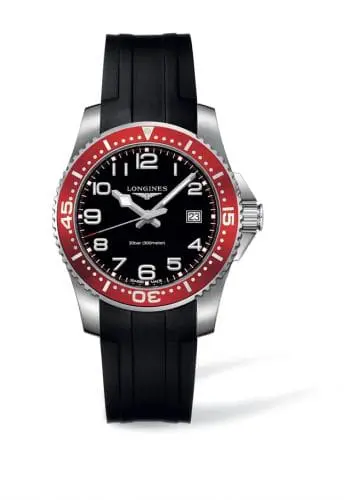 Longines Hydroconquest Quartz 39 Red / Rubber L3.688.4.59.2