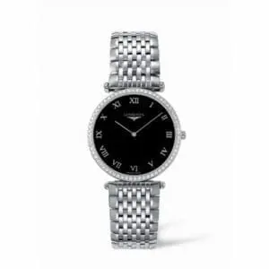 Longines La Grande Classique 33 Quartz Diamond Bezel Black Roman L4.741.0.51.6