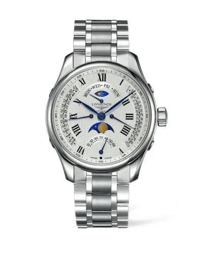 Longines Master Collection 44 Retrograde Moonphase Stainless Steel / Silver-Roman / Bracelet L2.739.4.71.6