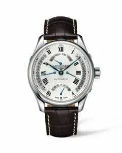 Longines Master Collection 44 Retrograde Stainless Steel / Silver-Roman / Alligator XL L2.717.4.71.5