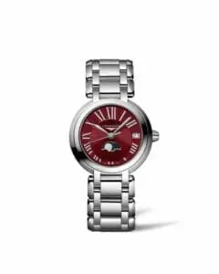Longines PrimaLuna 30.5 Quartz Moonphase Stainless Steel / Black - Roman / Bracelet L8.115.4.92.6
