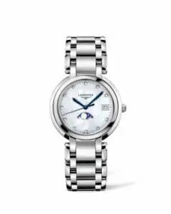 Longines PrimaLuna 34 Quartz Moonphase Stainless Steel / MOP / Bracelet L8.116.4.87.6