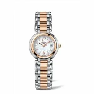 Longines PrimaLuna Quartz 26.5 Stainless Steel / Pink Gold / MOP - Arabic / Bracelet L8.110.5.83.6