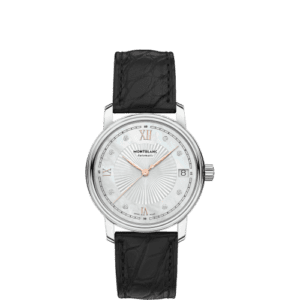 Montblanc Tradition Date Automatic 32mmStainless Steel / MOP / Alligator 114957
