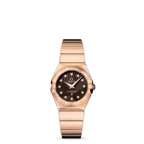 Omega Constellation Quartz 27 Polished Red Gold / Brown Supernova 123.50.27.60.63.002