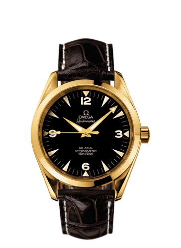 Omega Seamaster Aqua Terra 150M Co-Axial 39.2 Railmaster Yellow Gold / Brown Alligator 2603.52.37