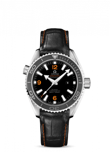 Omega Seamaster Planet Ocean 600M Co-Axial 37.5 Stainless Steel / Orange Numerals / Alligator 232.33.38.20.01.002