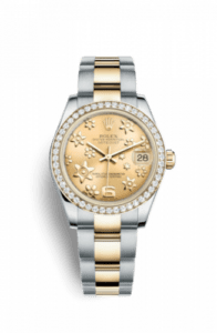 Rolex Datejust 31 Rolesor Yellow Diamond / Oyster / Champagne Floral 178383-0018