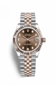 Rolex Datejust 31 Stainless Steel/ Rose Gold / Fluted / Chocolate - Diamond / Jubilee 278271-0028