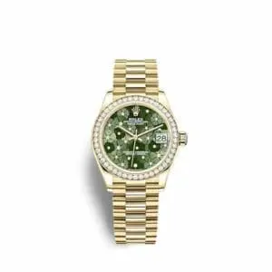 Rolex Datejust 31 Yellow Gold - Diamond / Olive - Floral / President 278288RBR-0038