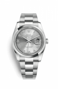 Rolex Datejust 36 Stainless Steel Domed / Oyster / Rhodium Roman 116200-0062