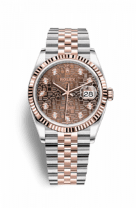 Rolex Datejust 36 Stainless Steel / Everose / Fluted / Chocolate Computer / Jubilee 126231-0025
