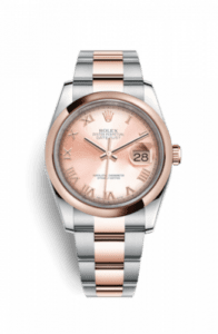 Rolex Datejust 36 Rolesor Everose Domed / Oyster / Pink Roman 116201-0088