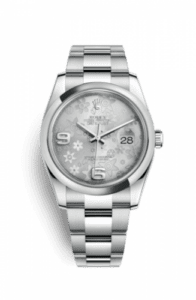 Rolex Datejust 36 Stainless Steel Domed / Oyster / Silver Floral 116200-0071