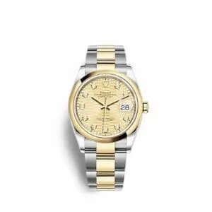 Rolex Datejust 36 Stainless Steel - Yellow Gold - Domed / Champagne - Fluted - Diamond / Oyster 126203-0046