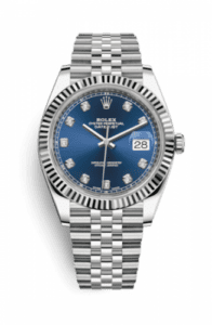 Rolex Datejust 41 Stainless Steel Fluted / Jubilee / Blue - Diamond 126334-0016