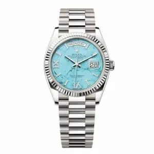 Rolex Day-Date 36 White Gold - Fluted / Turquoise / President 128239-0044
