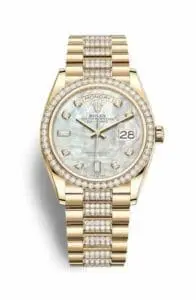 Rolex Day-Date 36 Yellow Gold / Diamond / MOP-Diamond / President-Diamond 128348RBR-0019