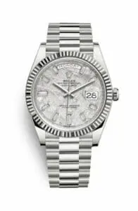 Rolex Day-Date 40 White Gold / Meteorite - Baquette 228239-0055
