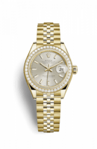 Rolex Lady-Datejust 28 Yellow Gold Diamond / Jubilee / Silver 279138rbr-0012