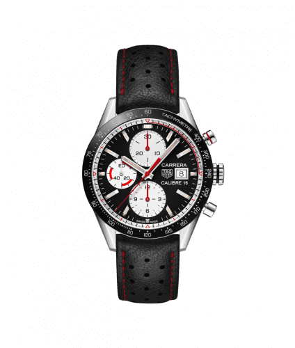TAG Heuer Carrera Calibre 16 41 Stainless Steel / Black Retro / Calf CV201AP.FC6429