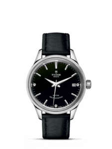 Tudor Style 34 Stainless Steel / Black-Diamond / Strap 12300-0008