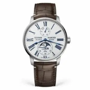 Ulysse Nardin Marine Torpilleur Moonphase Stainless Steel / White / Alligator 1193-310LE-0A-175/1B