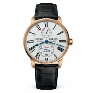 Ulysse Nardin Marine Torpilleur Rose Gold / White / Alligator 1182-310/40