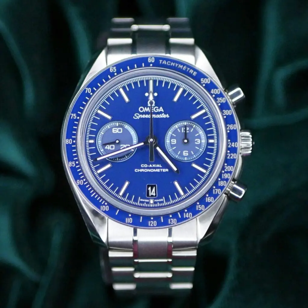 Omega Speedmaster Moonwatch Chronograph Co-Axial 44mm Blue Dial Titanium MINT CONDITION COMPLETE SET 311.90.44.51.03.001