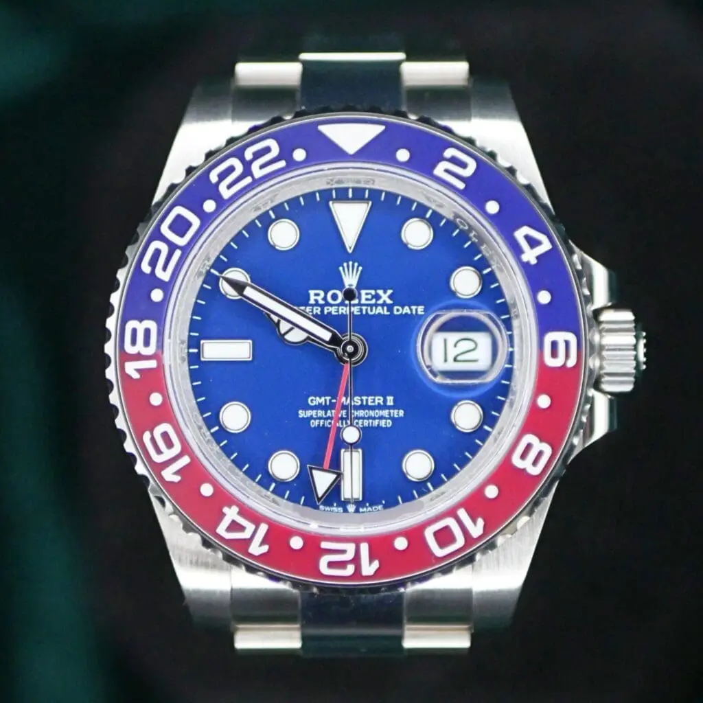 Rolex GMT Master II "Pepsi" Blue Dial Red Blue Bezel 18K White Gold 40MM COMPLETE SET MINT CONDITION 126719BLRO