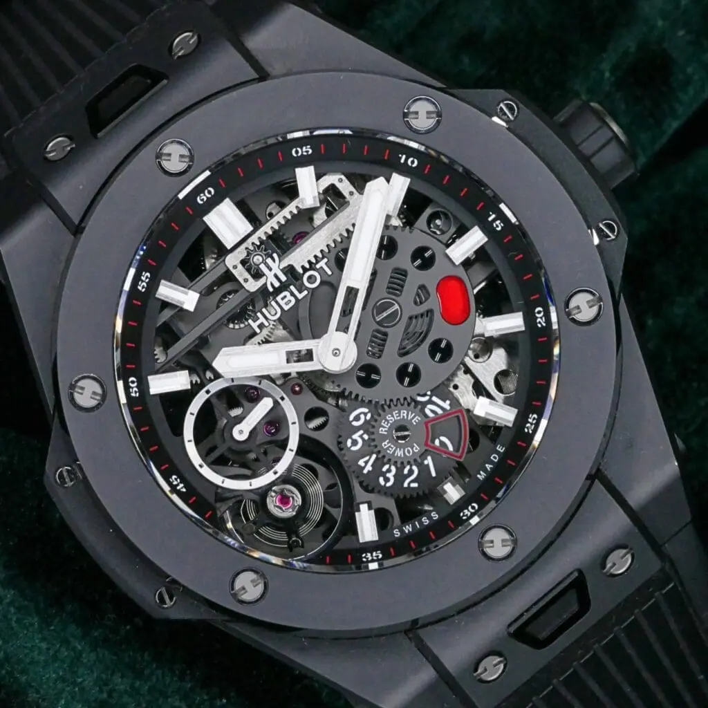 Hublot Big Bang Meca-10 45MM Skeleton Dial Black Ceramic COMPLETE SET MINT CONDITION 414.CI.1123.RX