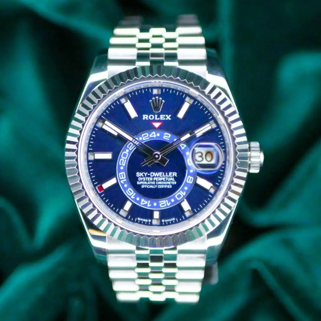 Rolex Sky-Dweller Blue Dial Jubilee 42MM Stainless Steel FULL SET MINT CONDITION 336934