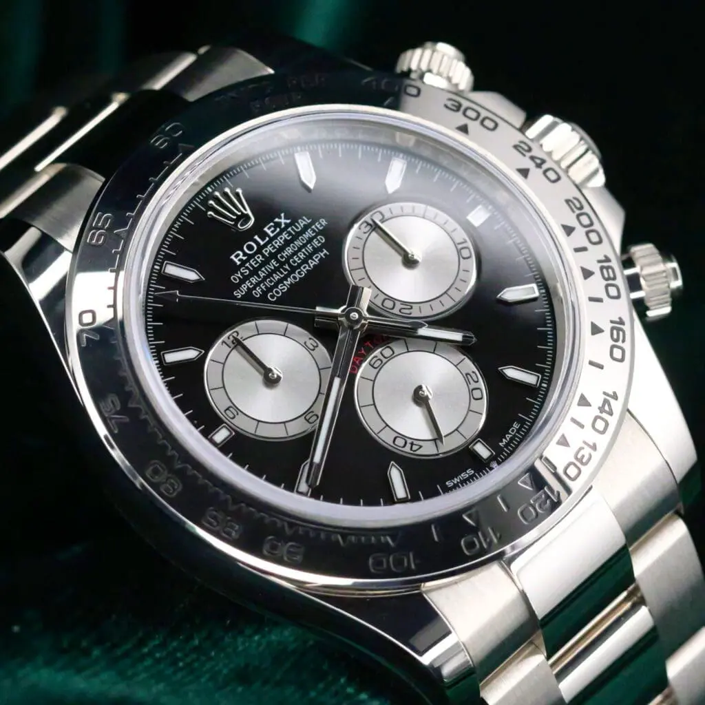 Rolex Daytona Cosmograph "Baby Le Mans" Black Dial Silver Subdials White Gold 40mm MINT CONDITION COMPLETE SET 126509