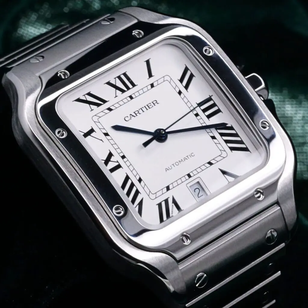 Cartier Santos White Dial Stainless Steel 39.8mm MINT CONDITION COMPLETE SET WSSA0009