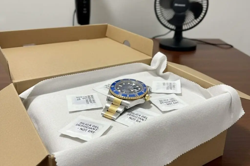 Silica Gel Packets on a rolex submariner