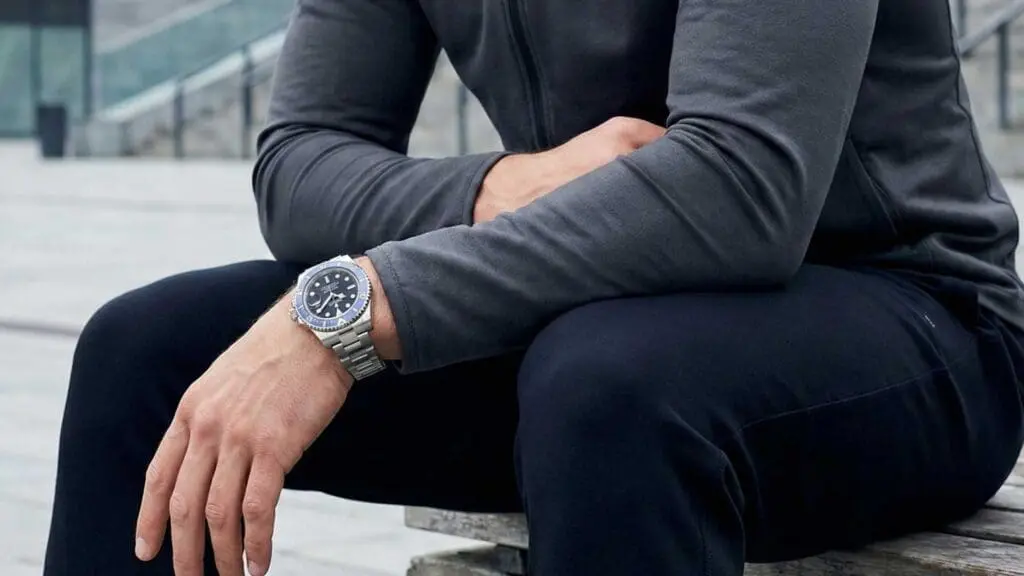 Man Wearing a Rolex Submariner Cookie Monster