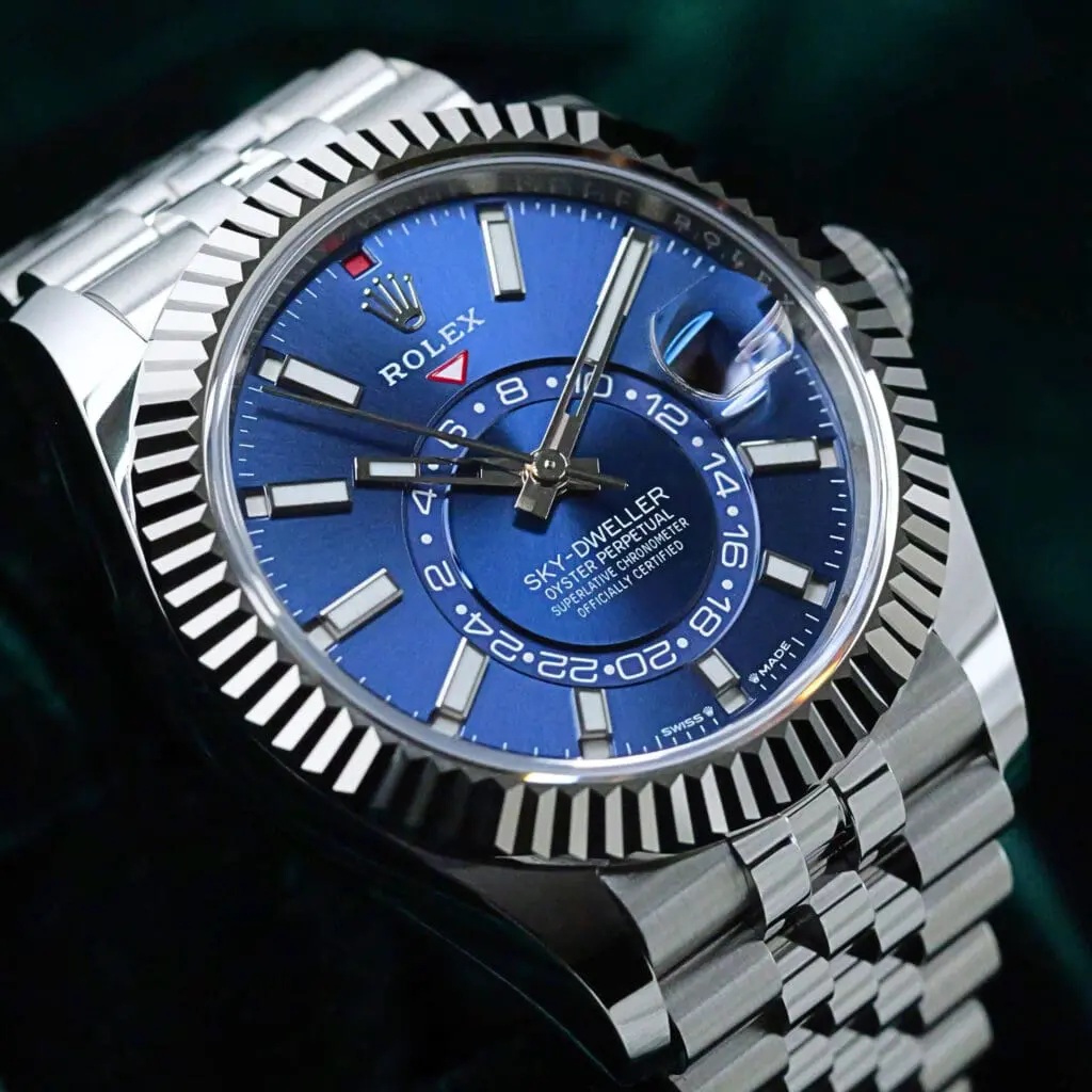 2026 NEW UNWORN Rolex Sky-Dweller Blue Dial 18K White Gold Fluted Bezel Jubilee Bracelet Stainless Steel 42mm COMPLETE SET 336934