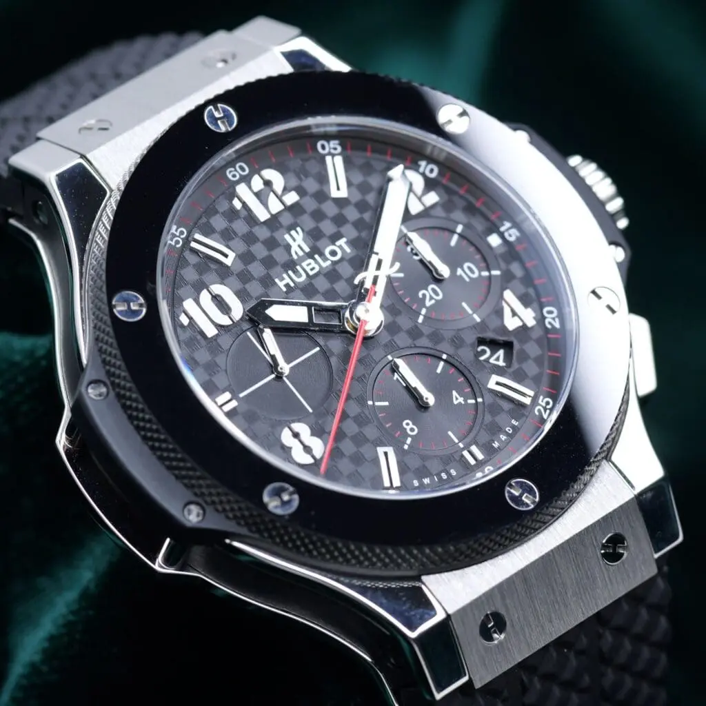 2025 Hublot Big Bang Original Black Carbon Fiber Dial Black Ceramic Bezel Black Rubber Strap Stainless Steel 44mm MINT CONDITION 301.SB.131.RX