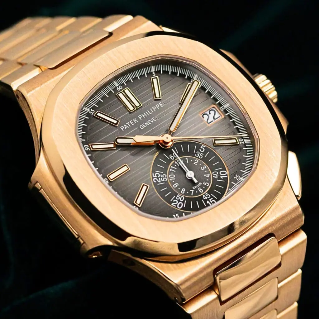 Patek Philippe Nautilus Black Dial 18K Rose Gold 40.5mm MINT CONDITION COMPLETE SET 5980/1R