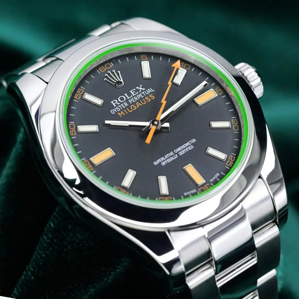 Rolex Milgauss Black Dial Oyster Bracelet Stainless Steel 40mm MINT CONDITION COMPLETE SET 116400GV