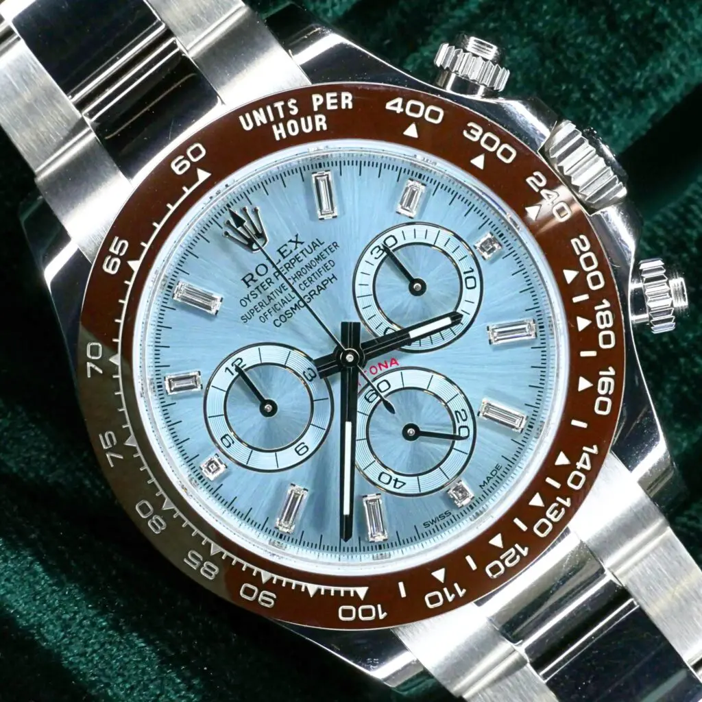 Rolex Daytona "Platona" Baguette 40mm Ice Blue Diamond Platinum COMPLETE SET MINT CONDITION 116506