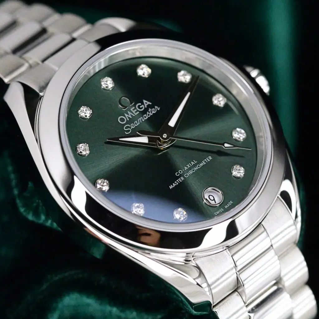 2026 NEW UNWORN Omega Seamaster Aqua Terra Green Sunburst Dial Diamond Markers Stainless Steel 30mm COMPLETE SET 220.10.30.20.60.001