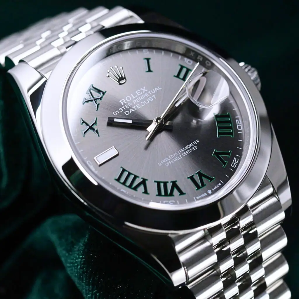 2026 Rolex Datejust 41 "Wimbledon" Slate Grey Dial Smooth Bezel Jubilee Bracelet Stainless Steel 41mm MINT CONDITION COMPLETE SET 126300-0014