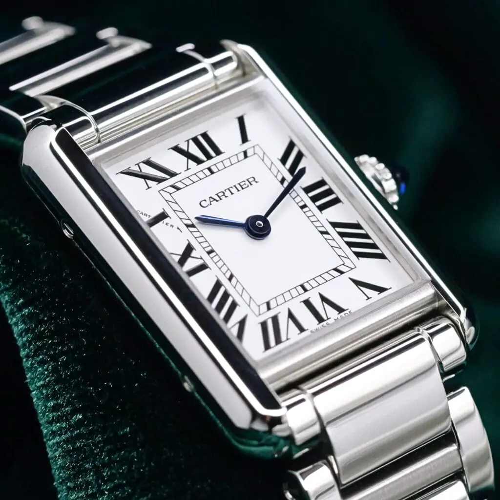 Cartier Tank Must Small Model Silver Roman Dial Stainless Steel 29.5mm MINT COMPLETE SET WSTA0107