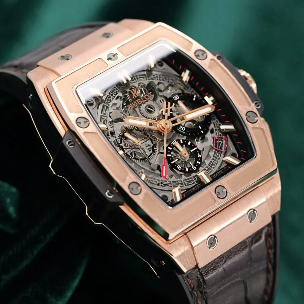 Hublot Spirit of Big Bang Skeleton Dial 18K Rose Gold Brown Alligator Strap 42mm MINT CONDITION COMPLETE SET 641.OX.0183.LR