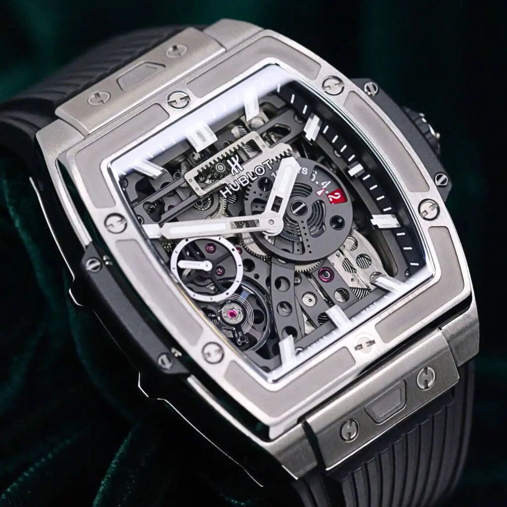 Hublot Spirit of Big Bang Meca-10 Black Skeleton Dial Titanium Black Rubber Strap 45mm MINT CONDITION 614.NX.1170.RX
