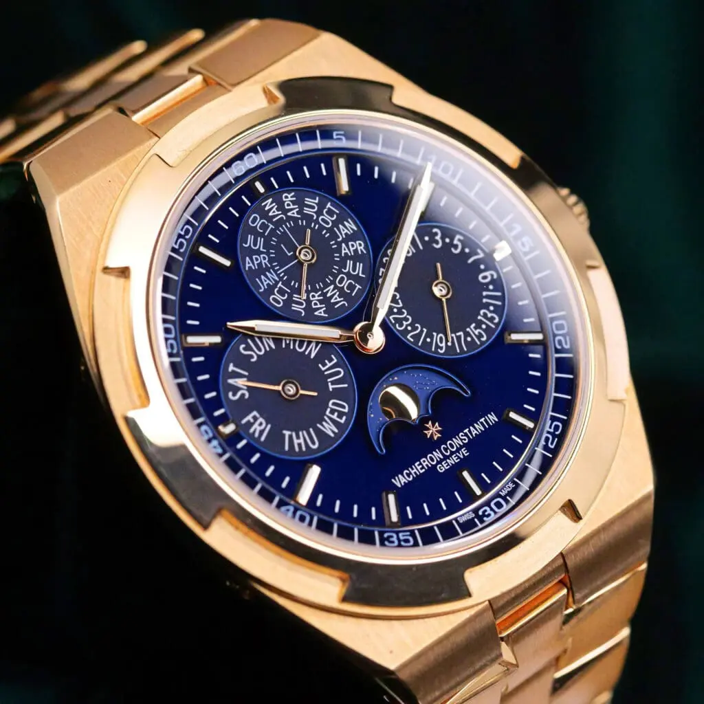 Vacheron Constantin Overseas Perpetual Calendar Ultra-Thin Blue Dial 18K Rose Gold Bracelet 41.5mm MINT CONDITION COMPLETE SET 4300V/120R-B509