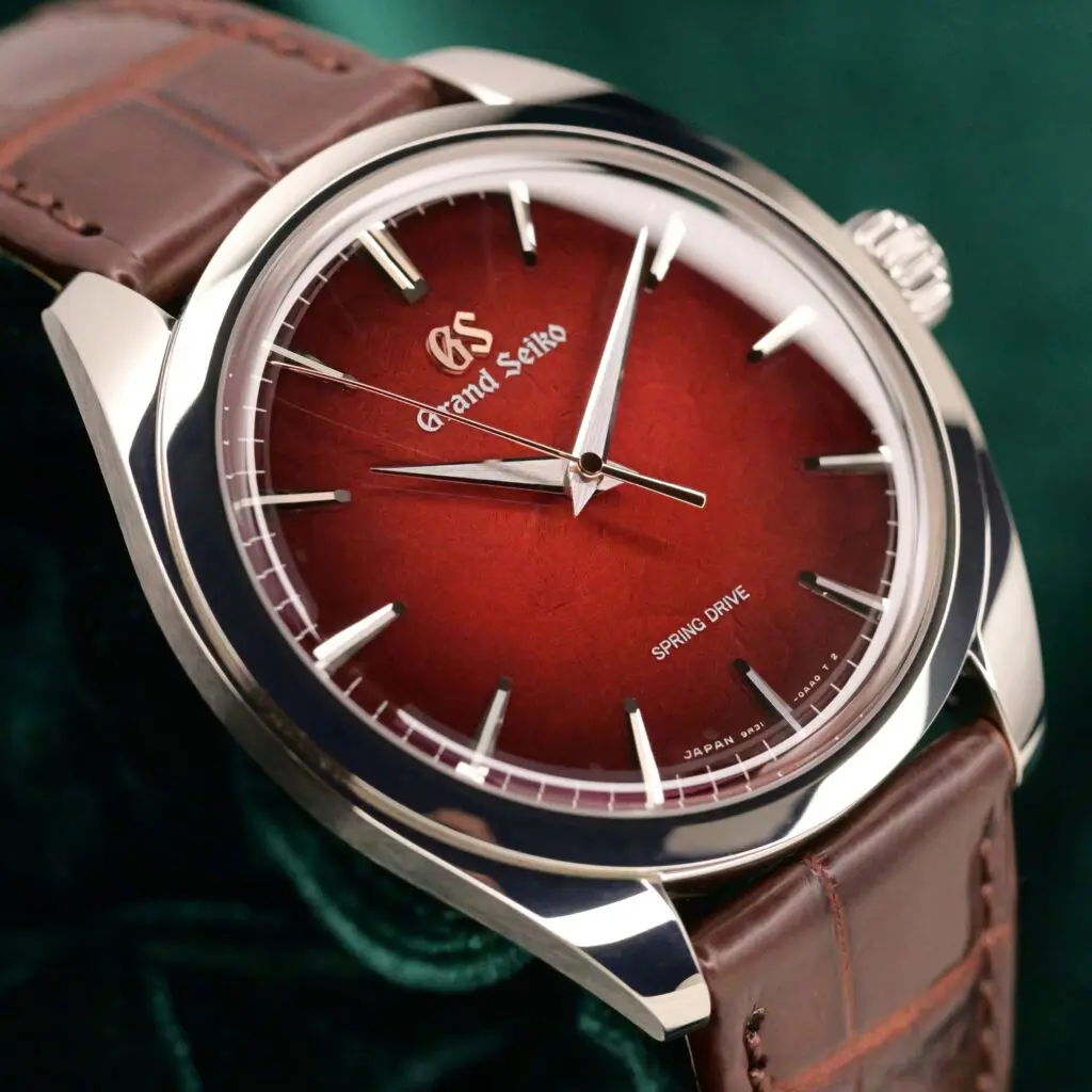2026 NEW UNWORN Grand Seiko Elegance "Morning Glow" Limited Edition Red Dial Crocodile Strap 38.5mm COMPLETE SET SBGY035G